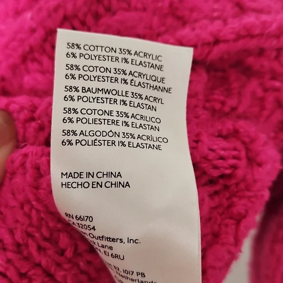 Pilcro Anthropologie Women's Pink Mock-Neck Cable-Knit Sweater Size XS - Picture 10 of 11